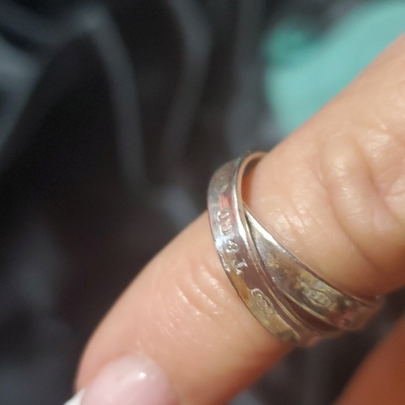 Tiffany Interlocking Double Rings 925 - Picture 1 of 6